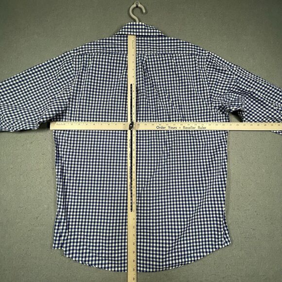 Brooks Brothers Shirt Mens 16-33 Blue White Check Gingham Long Sleeve All Coton - Picture 6 of 6